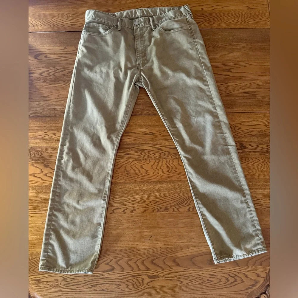 Levi's 513 Slim Straight Jeans Men's 36x30 Khaki Tan Neutral Stretch Denim Pants